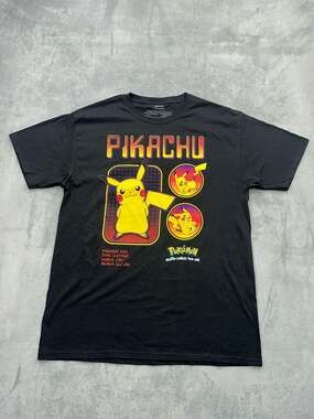 Pokemon Pikachu Pokedex Graphic T-Shirt Black